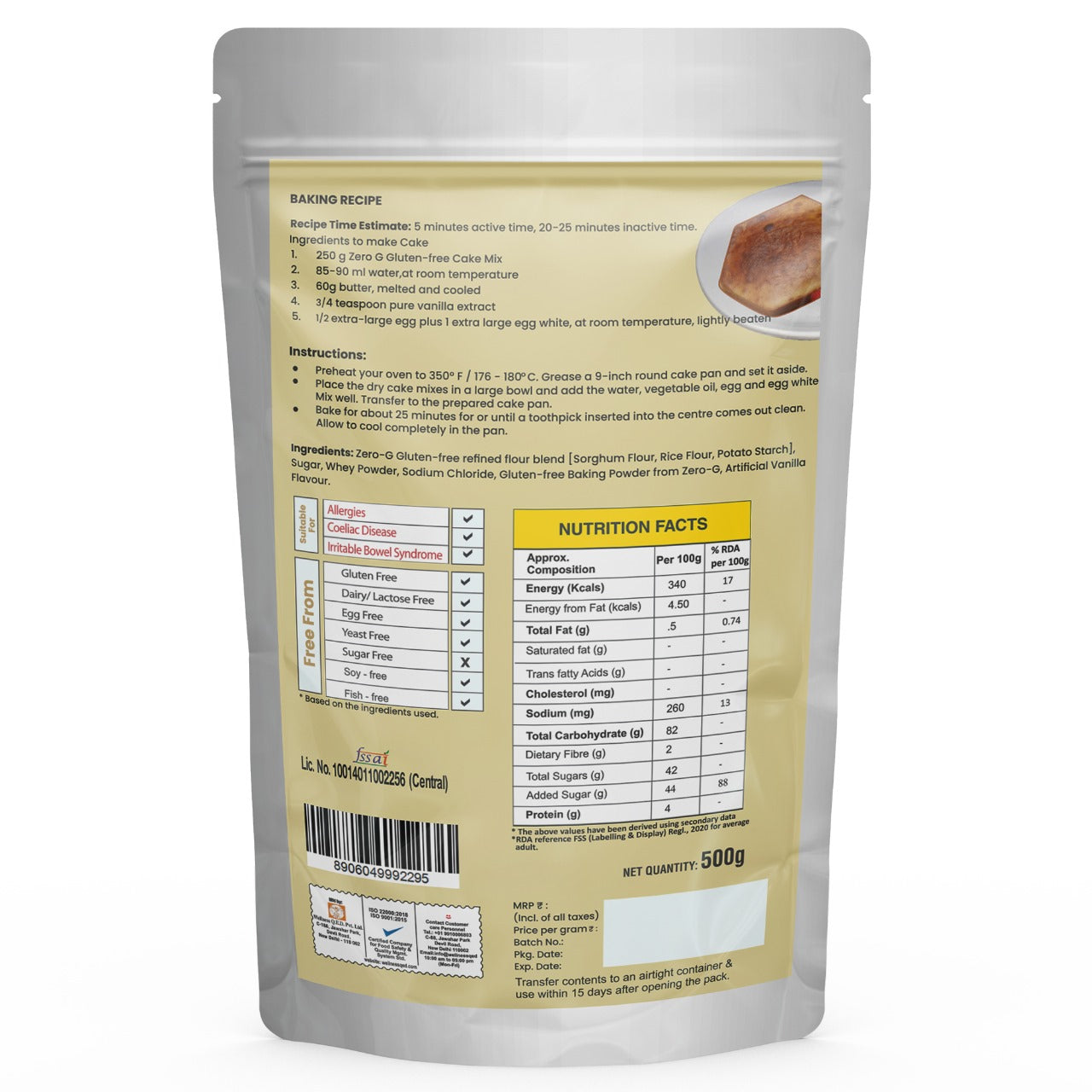 Zero-G Vanilla Cake Mix - 500g