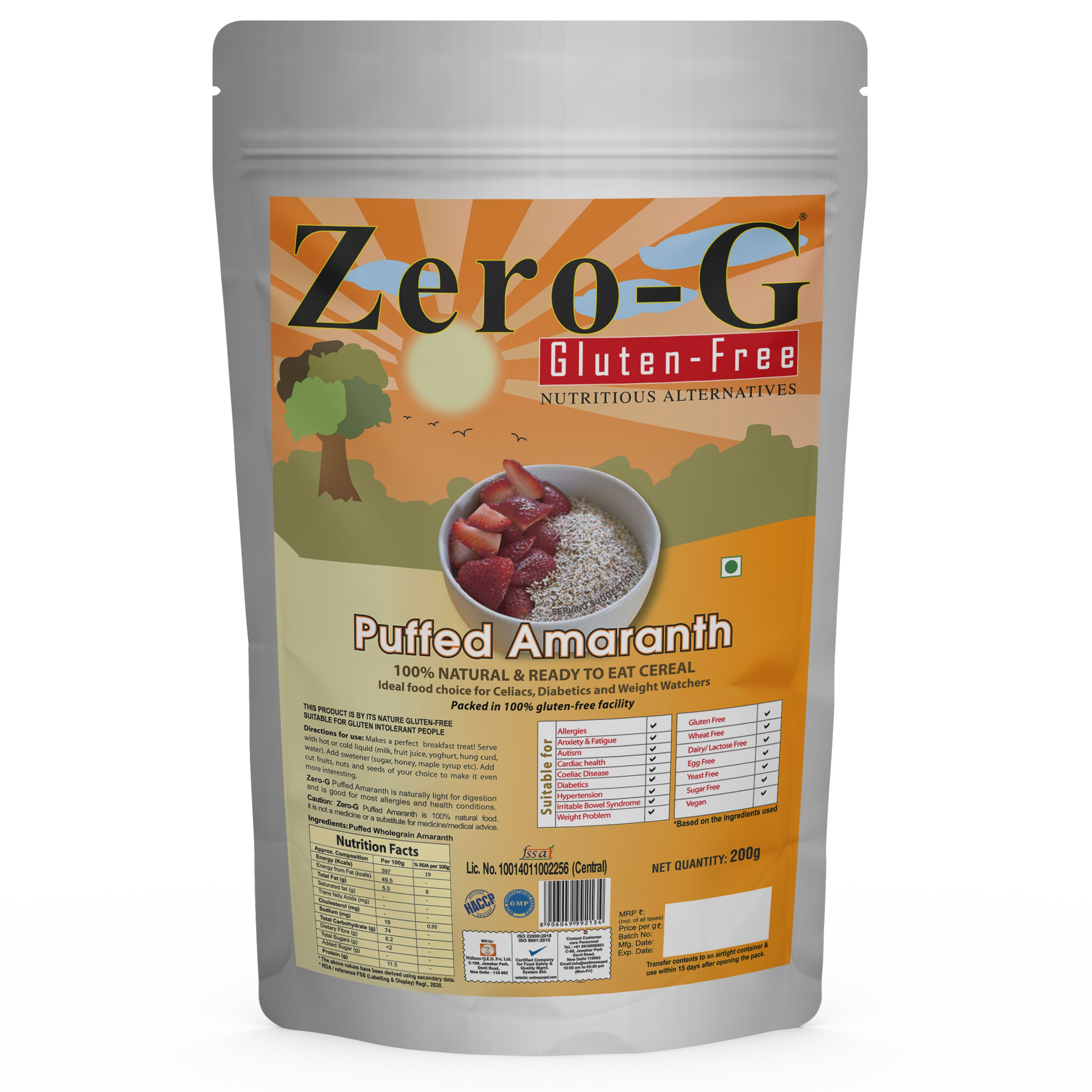 Zero-G Puffed Amaranth - 200g