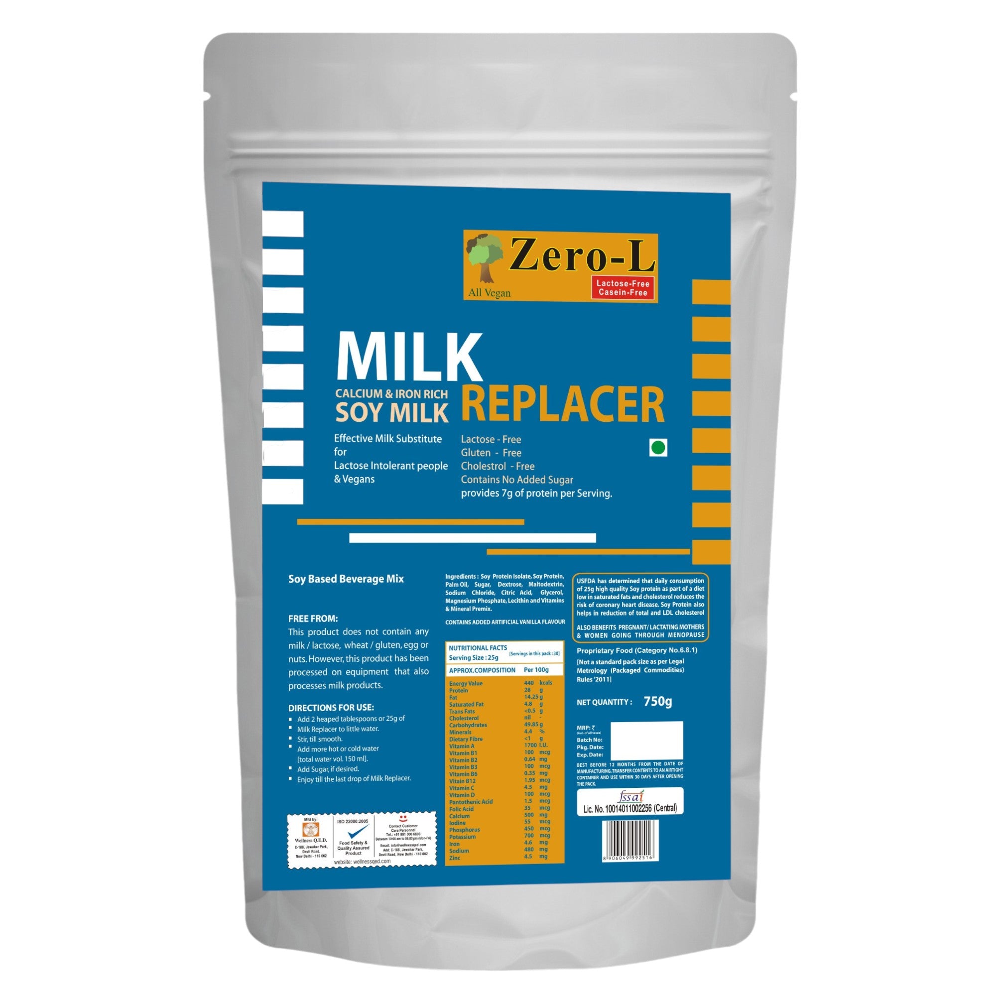 Zero-L Milk Replacer - 750g [30 servings pack]