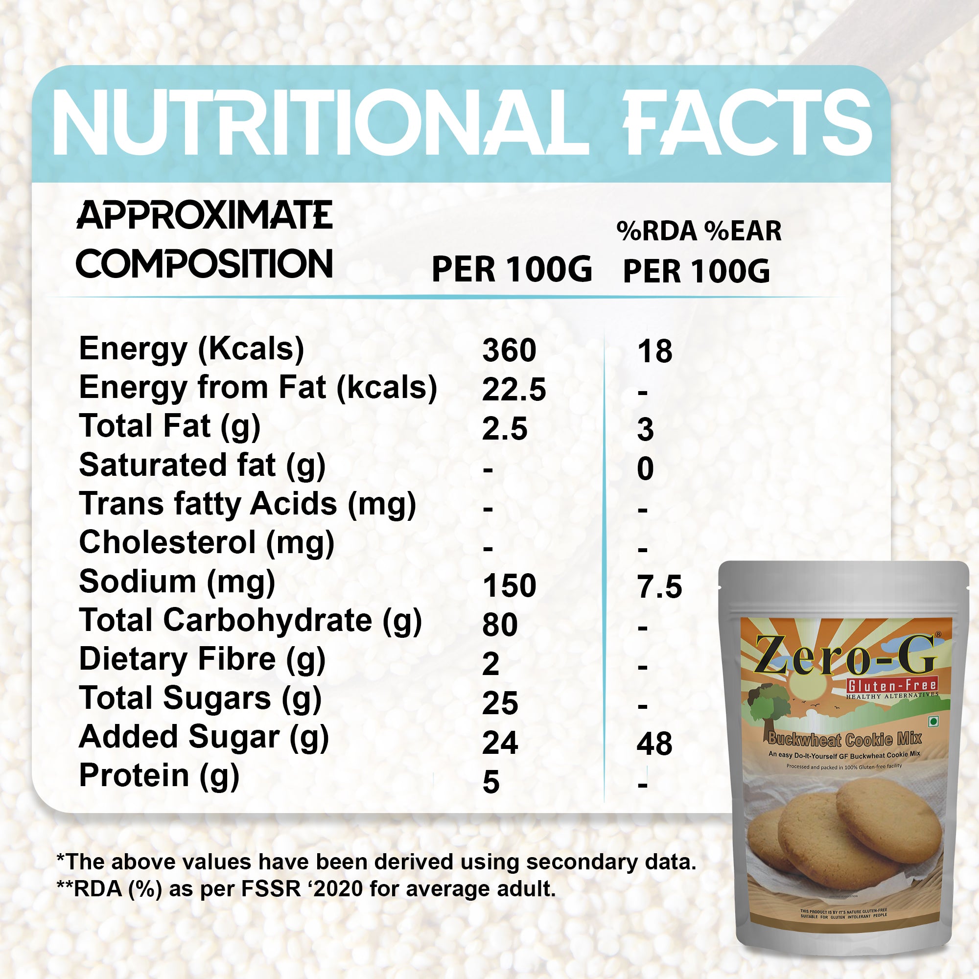 Zero-G Buckwheat Cookie Mix - 500g