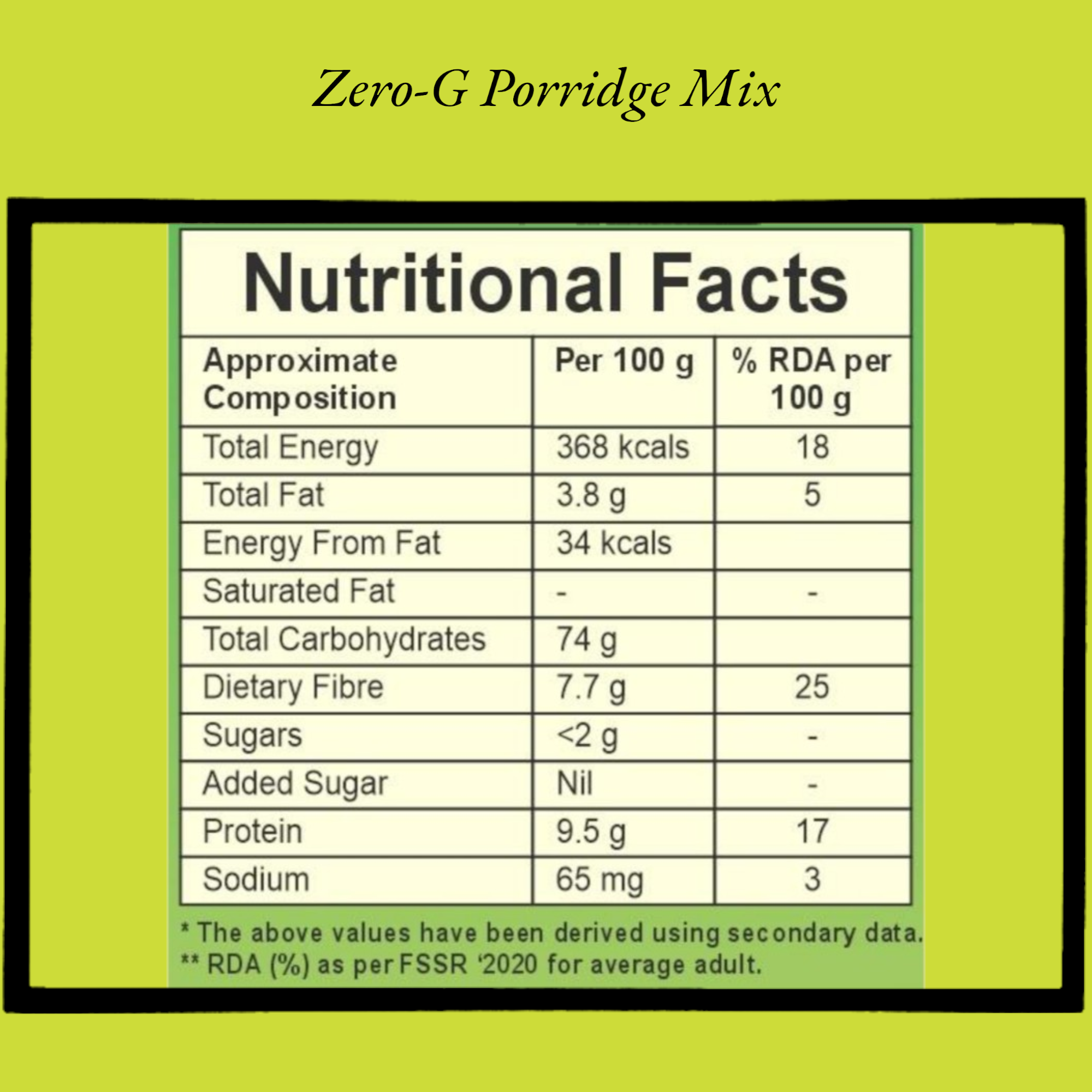 Zero-G Porridge Mix - 500g