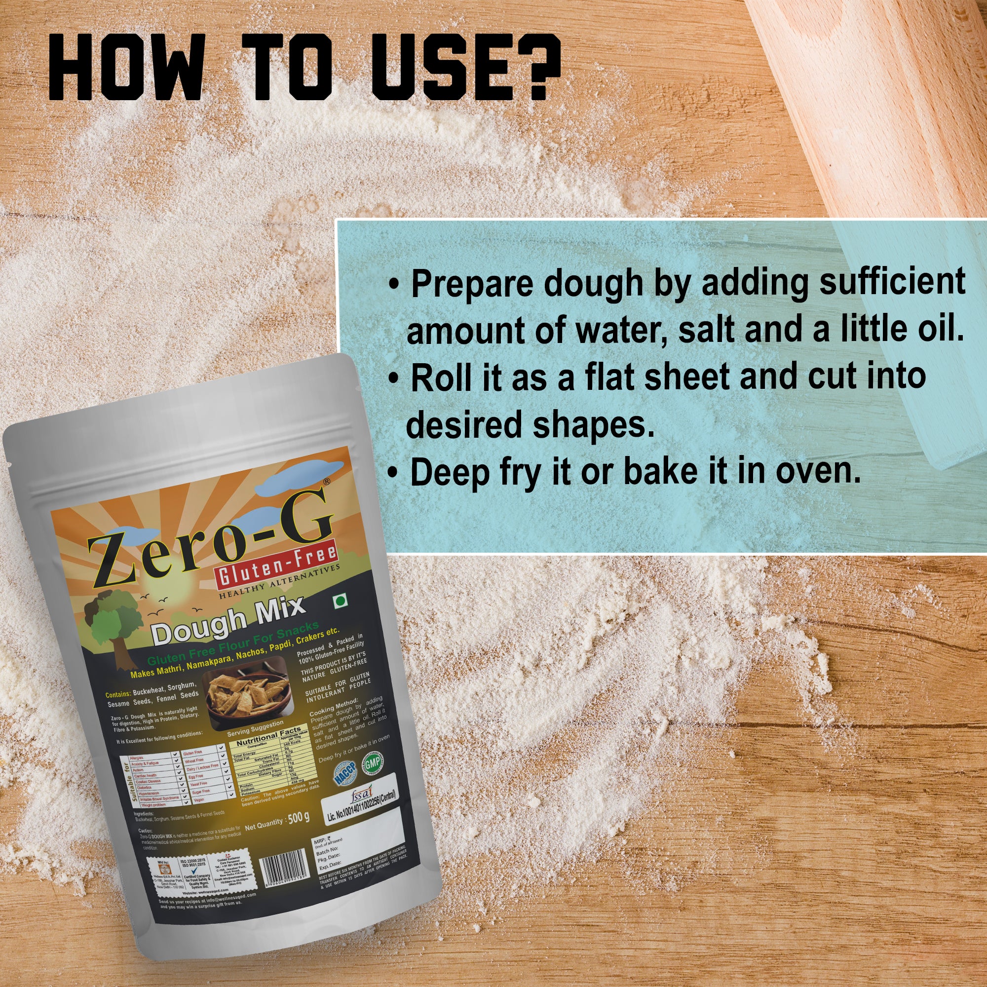 Zero-G Dough Mix for Healthy Snacks - 500g